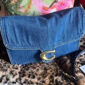Coach Denim Bag -Comes with shoulder strap, chain strap, and crossbody strap.